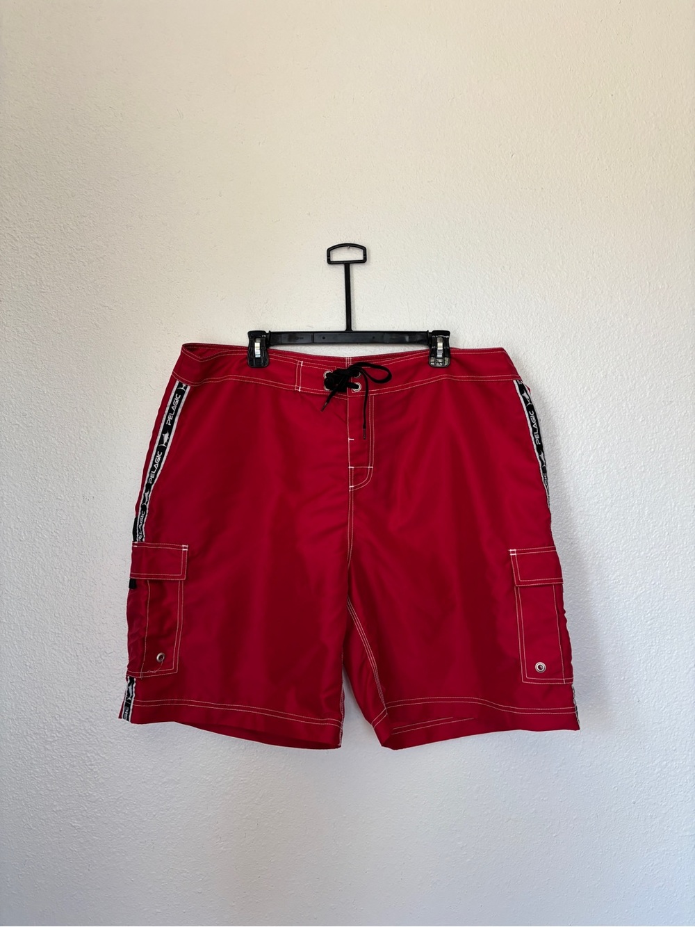 Pelagic Red Men's Board Shorts with Side Cargo